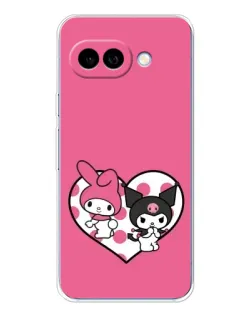 Чехол для Google Pixel 9A с картинкой «Kuromi и My Melody»