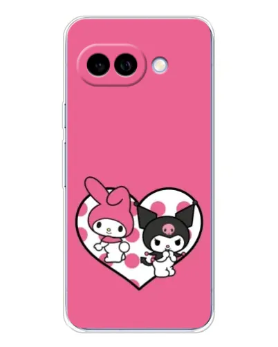Чехол для Google Pixel 9A с картинкой «Kuromi и My Melody»