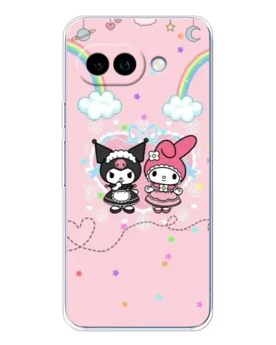 Чехол для Google Pixel 9A с картинкой «My Melody и Kuromi»