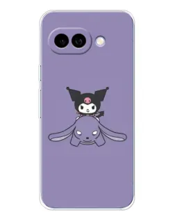 Чехол для Google Pixel 9A с картинкой «Kuromi на лиловом фоне»
