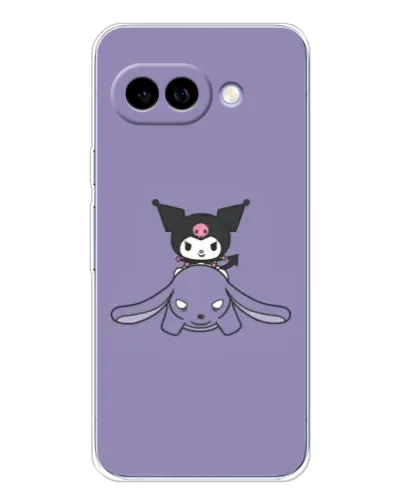 Чехол для Google Pixel 9A с картинкой «Kuromi на лиловом фоне»