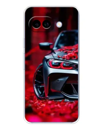 Чохол для Google Pixel 9A з картинкою «Спортивна BMW та квіти»