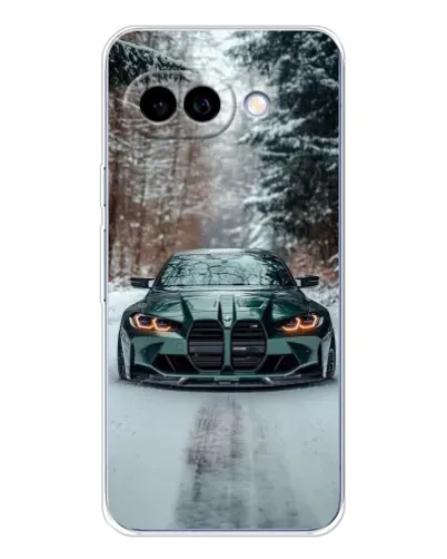 Чохол для Google Pixel 9A з картинкою «BMW у зимовому лісі»