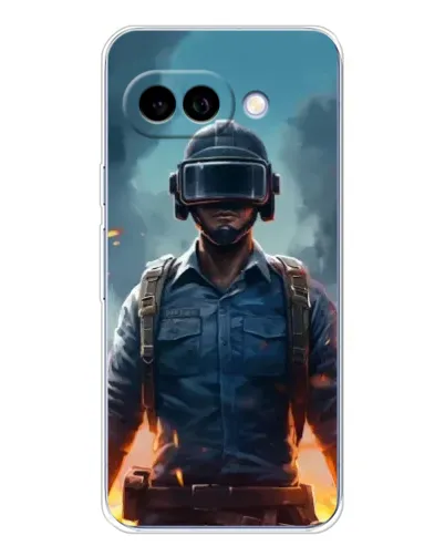 Чехол для Google Pixel 9A с картинкой «PUBG — реалистичный герой»