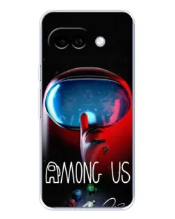 Чехол для Google Pixel 9A с картинкой «Красный импостер — макро»