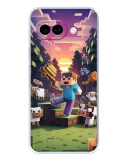 Чехол для Google Pixel 9A с картинкой «Стив на ферме»