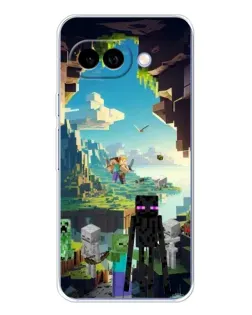 Чехол для Google Pixel 9A с картинкой «Эндермен в лесу»