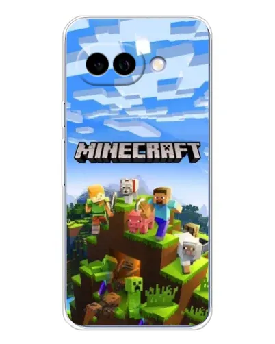 Чехол для Google Pixel 9A с картинкой «Minecraft классический мир»