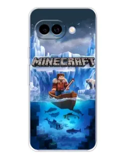 Чехол для Google Pixel 9A с картинкой «Minecraft ледяной мир»