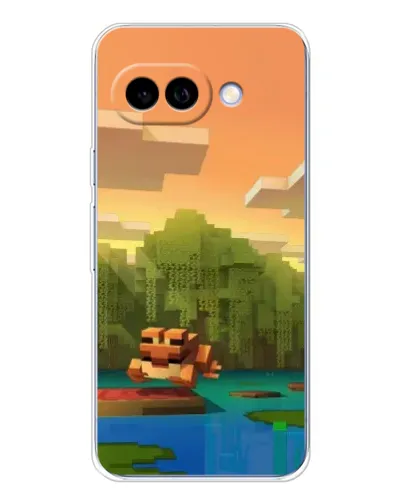 Чехол для Google Pixel 9A с картинкой «Майнкрафт закат солнца»