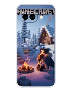 Чехол для Google Pixel 9A с картинкой «Зимний Minecraft»
