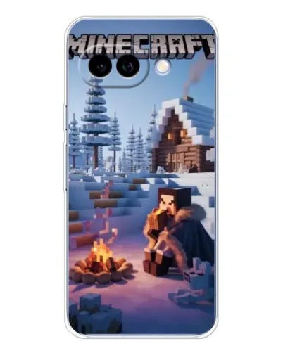 Чехол для Google Pixel 9A с картинкой «Зимний Minecraft»