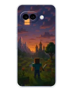 Чехол для Google Pixel 9A с картинкой «Стив у башни»