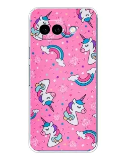 Чехол для Google Pixel 9A с картинкой «Unicorn паттерн розовый»