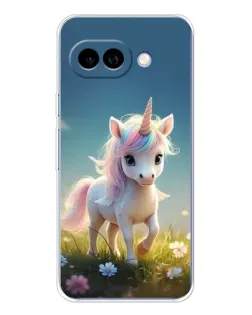 Чехол для Google Pixel 9A с картинкой «Единорог на поляне»