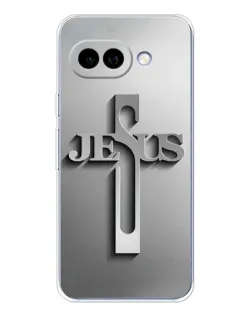 Чохол для Google Pixel 9A з картинкою «Металевий хрест Jesus»