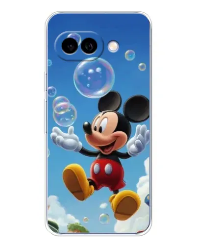 Чехол для Google Pixel 9A с картинкой «Mickey и мыльные пузыри»
