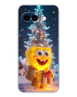 Чехол для Google Pixel 9A с картинкой «Рождественский Спанч Боб»