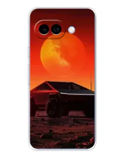 Чехол для Google Pixel 9A с картинкой «Cybertruck на Марсе»