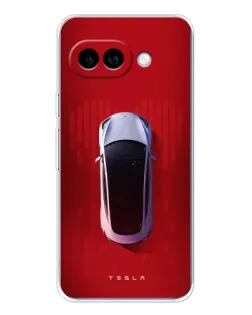 Чехол для Google Pixel 9A с картинкой «Tesla Top View»
