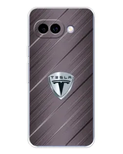 Чехол для Google Pixel 9A с картинкой «Металлическая текстура Tesla»