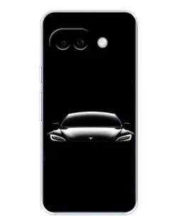 Чехол для Google Pixel 9A с картинкой «Фары Tesla Night»