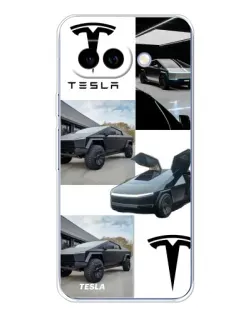 Чехол для Google Pixel 9A с картинкой «Коллаж Cybertruck Tesla»