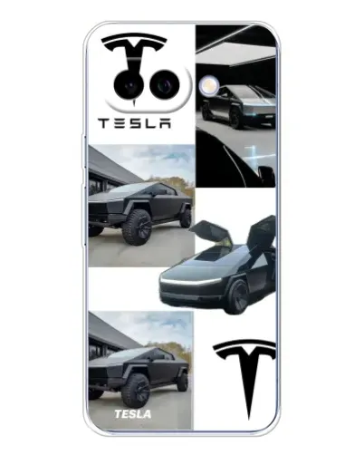Чехол для Google Pixel 9A с картинкой «Коллаж Cybertruck Tesla»