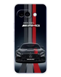 Чехол для Google Pixel 9A с картинкой «Mercedes — белый карбон»