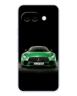 Чехол для Google Pixel 9A с картинкой «Mercedes — неоновый лого»