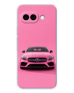 Чехол для Google Pixel 9A с картинкой «Розовый Mercedes AMG»