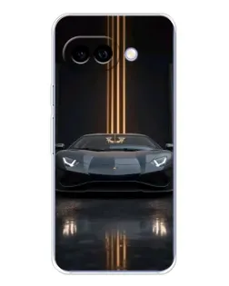 Чехол для Google Pixel 9A с картинкой «Lamborghini золотые линии»