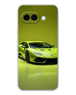 Чехол для Google Pixel 9A с картинкой «Салатовый Lamborghini Huracan»