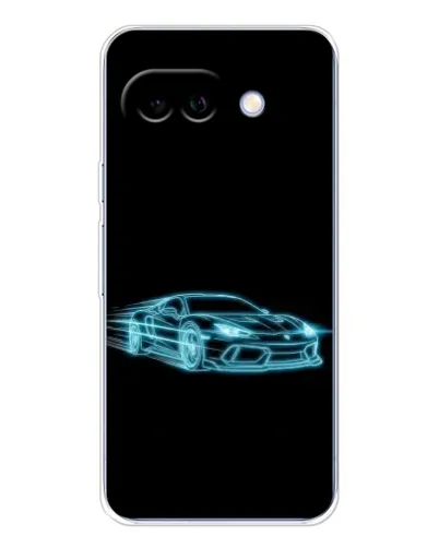 Чехол для Google Pixel 9A с картинкой «Неоновый контур Lamborghini»