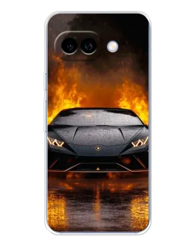 Чехол для Google Pixel 9A с картинкой «Lamborghini в огне»