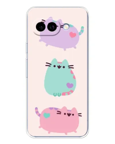Чехол для Google Pixel 9A с картинкой «Pusheen трио»