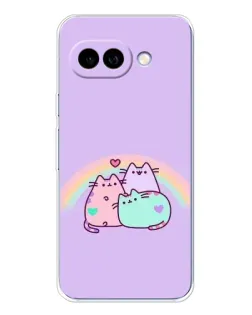 Чехол для Google Pixel 9A с картинкой «Радужные Пушины»