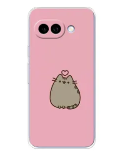 Чехол для Google Pixel 9A с картинкой «Pusheen сердце»