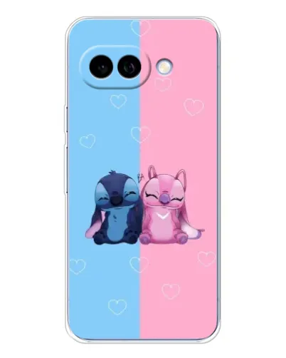 Чехол для Google Pixel 9A с картинкой «Stitch и Angel Love»
