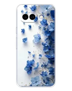 Чехол для Google Pixel 9A с картинкой «Голубой цветочный каскад»