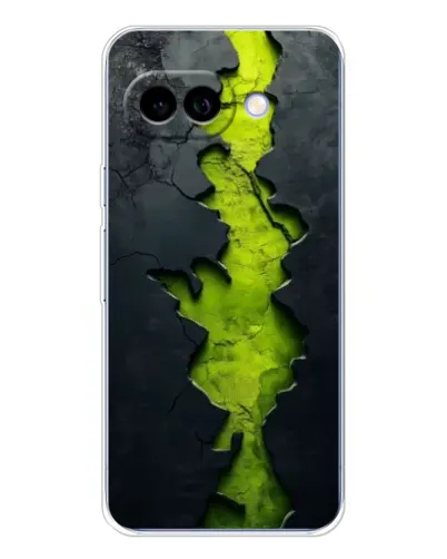 Чехол для Google Pixel 9A с картинкой «Салатовый разлом скалы»