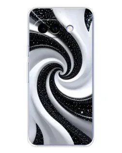 Чехол для Google Pixel 9A с картинкой «Черно-белая спираль»