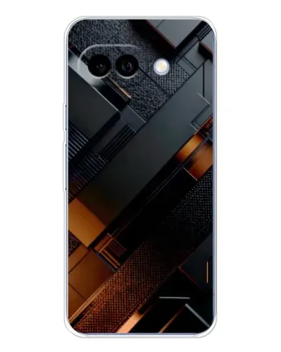 Чехол для Google Pixel 9A с картинкой «Черные геометрические блоки»