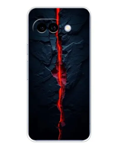 Чехол для Google Pixel 9A с картинкой «Kрасная лавовая трещина»