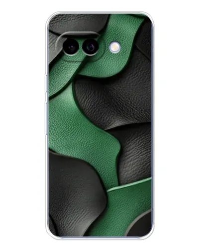 Чехол для Google Pixel 9A с картинкой «Зеленые кожаные волны»