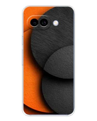 Чехол для Google Pixel 9A с картинкой «Геометрия оранжевых кругов»