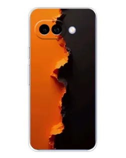 Чехол для Google Pixel 9A с картинкой «Оранжевый разлом»