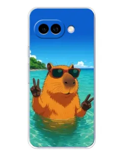 Чехол для Google Pixel 9A с картинкой «Морская капибара»