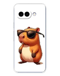 Чехол для Google Pixel 9A с картинкой «Капибара в очках»