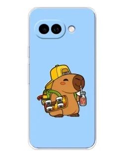 Чехол для Google Pixel 9A с картинкой «Капибара на скейте»